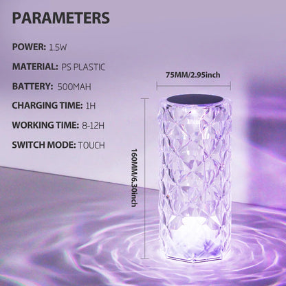 Crystal LED table lamp