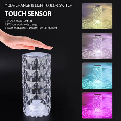 Crystal LED table lamp