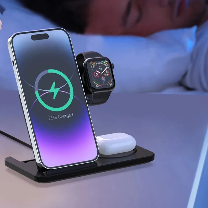 3 in 1 foldable wireless charger