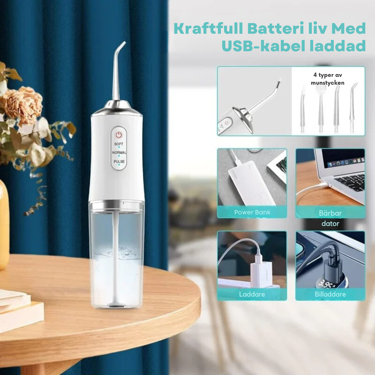 Oral Irrigator Portabel Tandvattenstråle